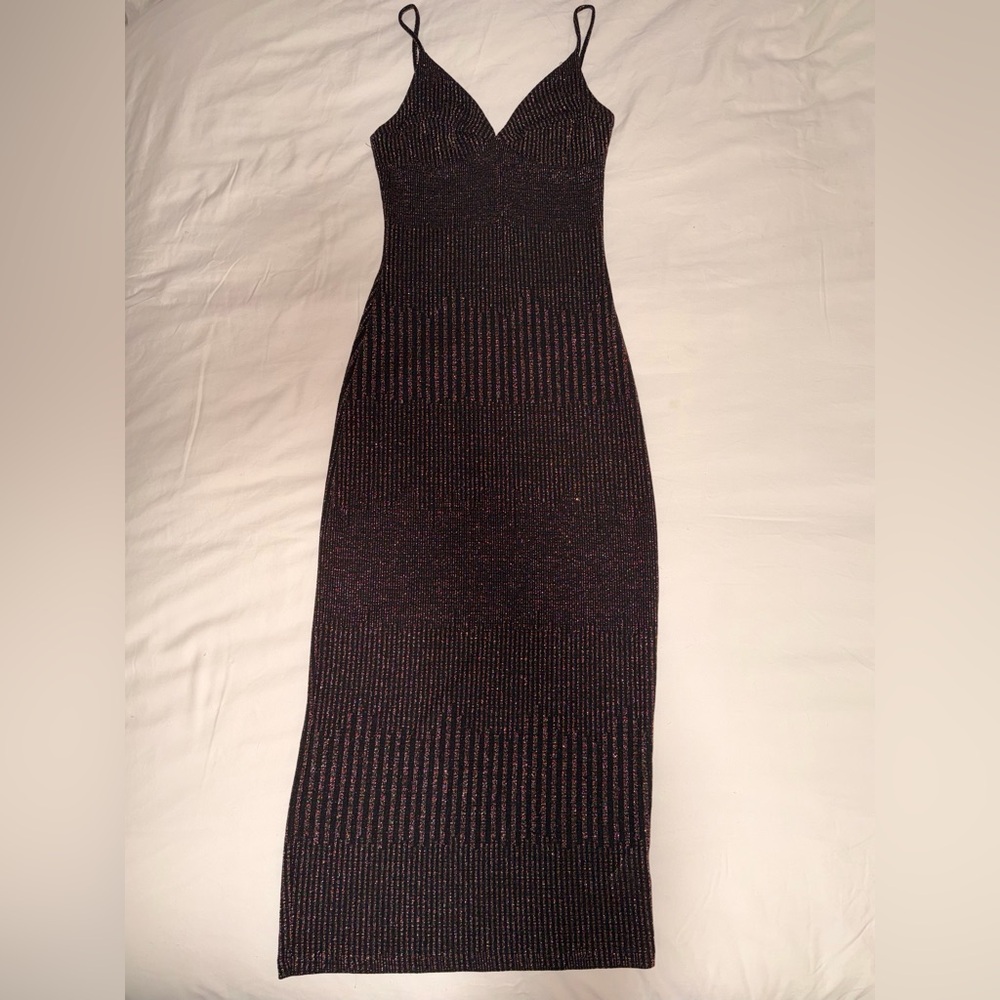 Reformation Black Knit Dress with Lurex - Picture 2 of 3